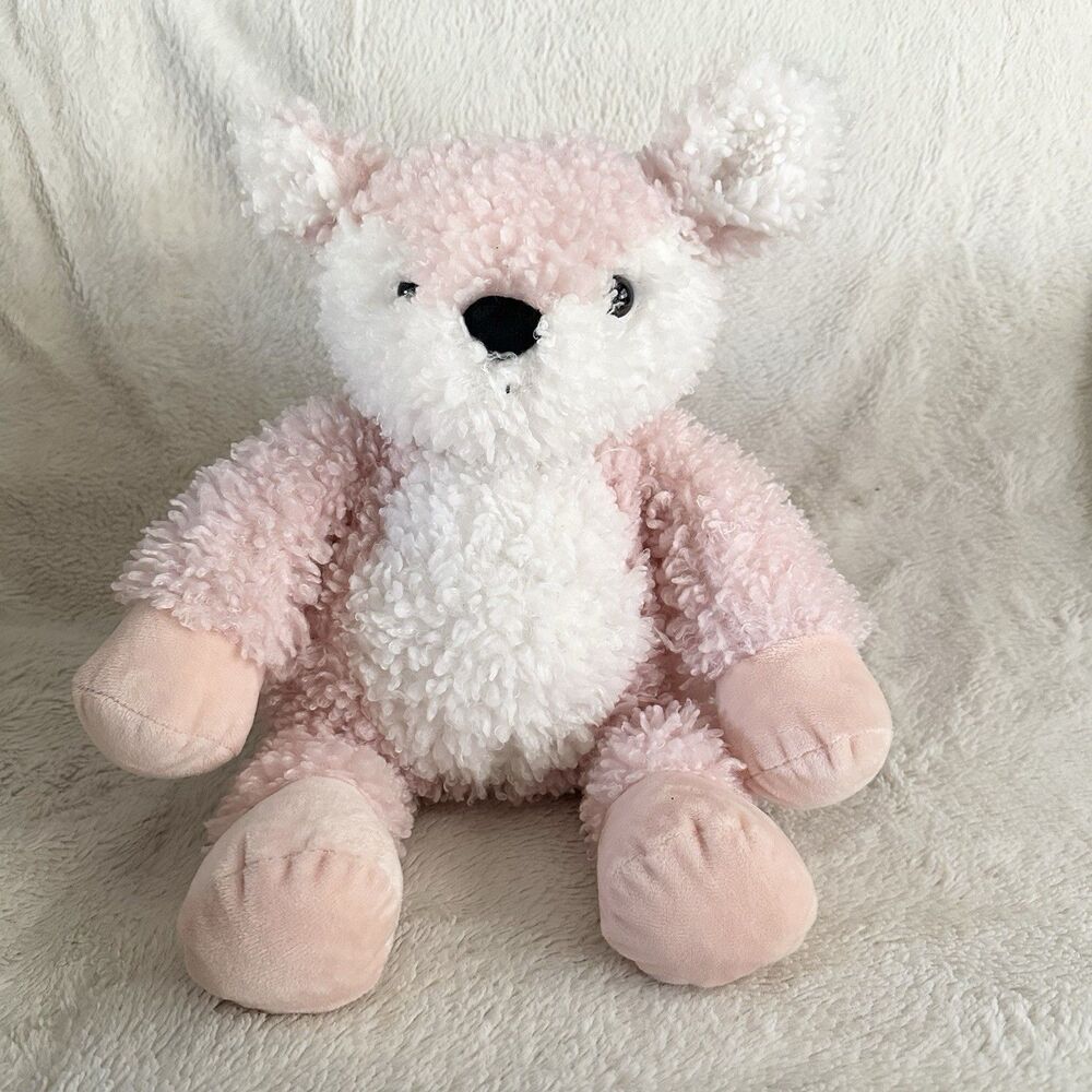 Manhattan Toy  Company Curly Q Deer Plush 15” Pink White Stuffed Animal